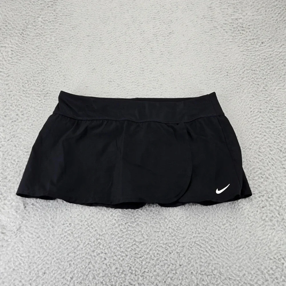 Nike Skirt Womens Large Black Lined Tennis‎ Swoosh Outdoors Pocket